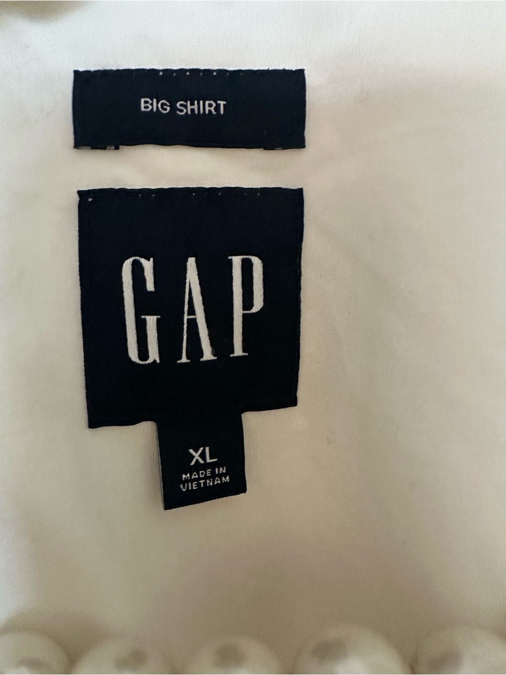 GAP Big Shirt white Lace Panel Button-Down Shirt Sz XL - Picture 3 of 5